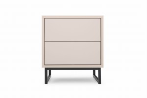 GENEVE 43 cm breit Nachttisch Nachtkommode Sandbeige Dunkelgrün Deine Möbel 