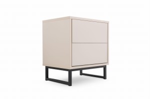 GENEVE 43 cm breit Nachttisch Nachtkommode Sandbeige Dunkelgrün Deine Möbel 