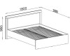 Technische Zeichnung eines Bettgestells in Holzoptik mit Maßen 1800x2080 mm.