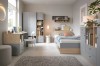 Modernes Jugendzimmer Set in Grau und Eiche mit Bett, Schreibtisch und Kleiderschrank