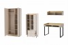 Geöffnetes Möbel-Set zeigt Inneneinteilung und Stauraum von Schrank und Regal.