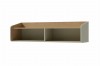 Schlichtes Wandregal in Beige und Eichen-Dekor mit zwei Fächern für moderne Einrichtungen.
