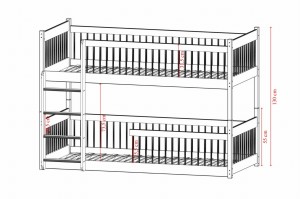 CHARM 90x200 Cashmere Etagenbett inkl. Lattenrost Deine Möbel 