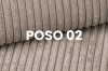 Stoffprobe Poso 02 in Beige: Detailansicht des hochwertigen Cord-Bezugsstoffs.