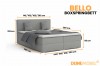 Maße für das Boxspringbett Bello in Grau mit verschiedenen verfügbaren Breiten von 140 bis 200 cm.