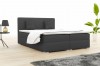 Anthracite boxspring bed for timeless bedroom design.