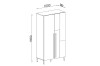 Technical sketch with dimensions for the wardrobe: 1000x500x1950 mm.