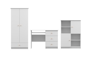 OSCAR A Jugendzimmer-Set in Weiß / Cashmere Deine Möbel  