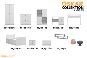 OSCAR C Jugendzimmer-Set in Weiß / Cashmere Deine Möbel