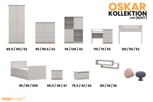 OSCAR C Jugendzimmer-Set in Weiß / Cashmere Deine Möbel