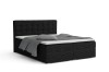 Modernes Boxspringbett in Anthrazit mit Cord-Bezug und gestepptem Kopfteil.