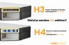 Vergleich der Matratzen-Härtegrade H3 und H4 mit Federkern-Details für optimalen Schlafkomfort.