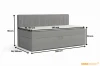 Detaillierte Maße des Boxspringbettes mit 90/100 cm Breite und 200 cm Länge.