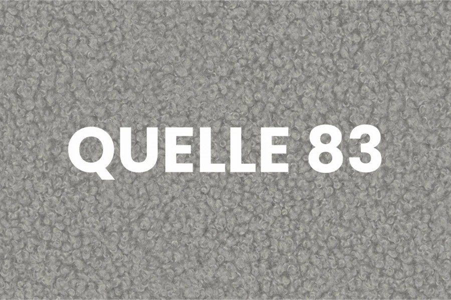 Detailansicht der grauen Bouclé-Stoffstruktur Quelle 83 für das Polsterbett Vivian.