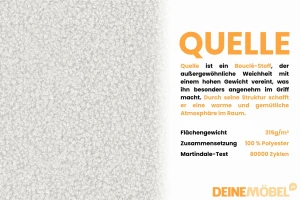 VIVIAN 200x200 Boucle Quelle 03 Creme Polsterbett mit Bettkasten und Lattenrost Bouclé Deine Möbel