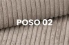 Detailaufnahme vom Bezugsstoff Poso 02 in Beige mit strukturierter Cord-Optik.
