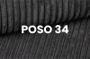 Stoffprobe des dunkelgrauen Cord-Bezugs Poso 34 für Polsterbetten.