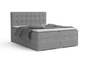 CARLY 200x200 Cord Poso 55 Hellgrau Boxspringbett Boxspring Boxbett Komplettbett Polsterbett Cord-Samt Deine Möbel
