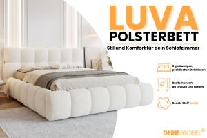 LUVA Polsterbett mit Bettkasten und Lattenrost in Bouclé Deine Möbel  
