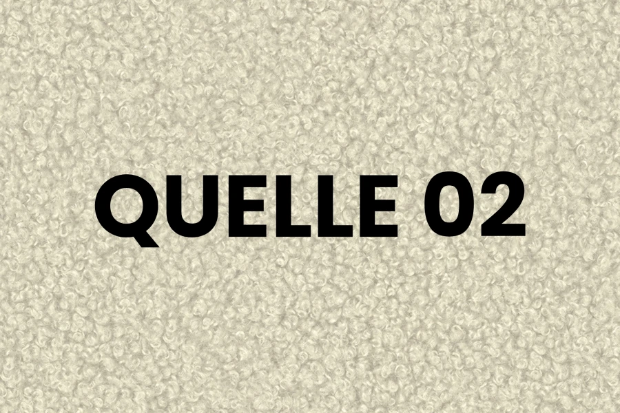 Nahaufnahme der Stofftextur QUELLE 02 in Beige – hochwertiger Bouclé-Stoff für Betten.