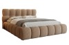 Braunes Designer-Bett mit Bubble-Struktur isoliert auf weißem Hintergrund.
