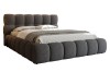 Modernes gepolstertes Bett in Grau mit markantem Design