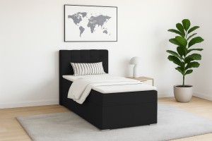 JUNG 3 90x200 Kronos 7 Schwarz Boxspringbett Polsterbett Komplettbett Deine Möbel
