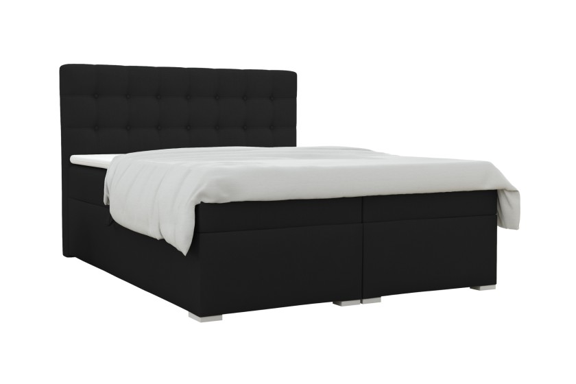 CLAUDIA 160x200 Velour Kronos 7 Schwarz Boxspringbett mit Bettkasten Deine Möbel