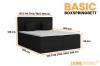 Übersicht der Maße und Größen des Basic Boxspringbetts mit Höhen- und Breitenangaben.