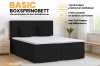 Schwarzes Basic Boxspringbett mit Bettkasten und Topper für modernes Schlafzimmer-Design.