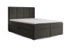 Modernes Boxspringbett Caro in Anthrazit mit gestepptem Kopfteil und inkludiertem Kaltschaum-Topper.