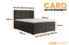 Abmessungen und Maße für das Caro Boxspringbett in verschiedenen Varianten.