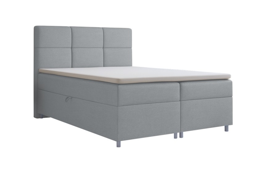 SUSAN 140x200 Paros 5 Hellgrau Boxspringbett mit Bettkasten Deine Möbel