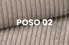 Nahaufnahme des beige Cord-Stoffs Poso 02 für Polstermöbel.