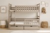 Stilvolles Stockbett in Beige mit Stauraum-Schubladen in einem hellen Kinderzimmer-Ambiente.