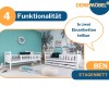 Ben Etagenbett weiß, teilbar in zwei Einzelbetten für flexible Raumnutzung im Kinderzimmer.