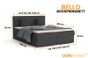 Maße und Abmessungen für das Boxspringbett Bello in verschiedenen Größen