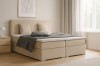 Modernes Bello Boxspringbett in Beige in einer hellen Schlafzimmer-Einrichtung.
