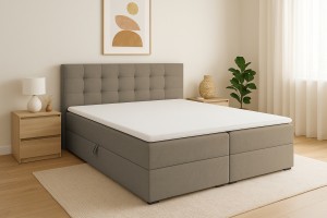 FLORIDA 140x200 Stoff Cosmic 03 Braun Boxspringbett mit Bettkasten Deine Möbel 