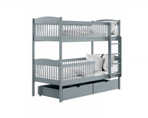 LUNEA 90x200 Aschgrau Etagenbett inkl. Lattenrost und Schubladen Deine Möbel  