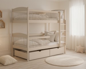 LUNEA 90x200 Cashmere Etagenbett inkl. Lattenrost und Schubladen Deine Möbel  