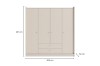 Maße Kleiderschrank: 200cm breit, 207cm hoch. Geräumiger Schrank in Beige mit Schubladen.