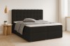 Schwarzes Boxspringbett Carly aus Cord-Stoff mit gemütlichem Design für das Schlafzimmer.