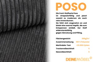 CARLY 120x200 Cord Poso 34 Anthrazit Boxspringbett Boxspring Boxbett Komplettbett Polsterbett Cord-Samt Deine Möbel