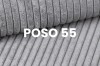 Nahaufnahme von grauem Cordstoff POSO 55 für Polstermöbel.