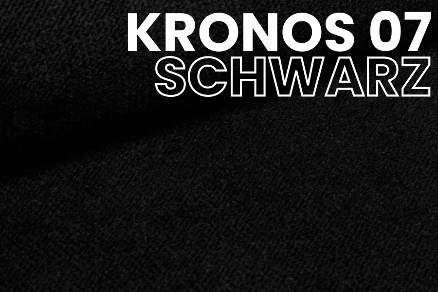Close-up of the black upholstery fabric Kronos 07 with a fine texture.