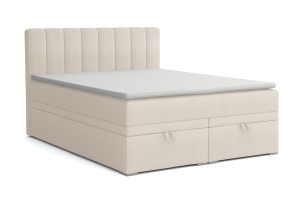 DAVID 200x200 Paros 1 Creme Boxspringbett mit Bettkasten und einer durchgehenden Matratze H4 Deine Möbel  