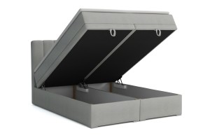 DAVID 200x200 Paros 1 Creme Boxspringbett mit Bettkasten und einer durchgehenden Matratze H4 Deine Möbel  