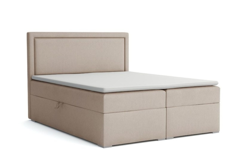 DREAM 140x200 Velour Paros 2 Beige Boxspringbett mit Bettkasten Deine Möbel