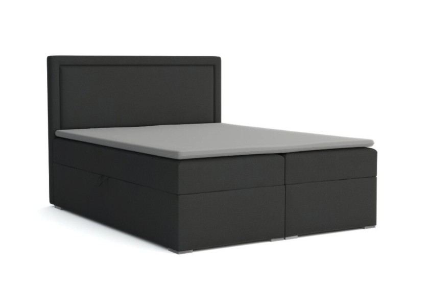 DREAM 180x200 Velour Kronos 34 Antharzit Boxspringbett mit Bettkasten Deine Möbel